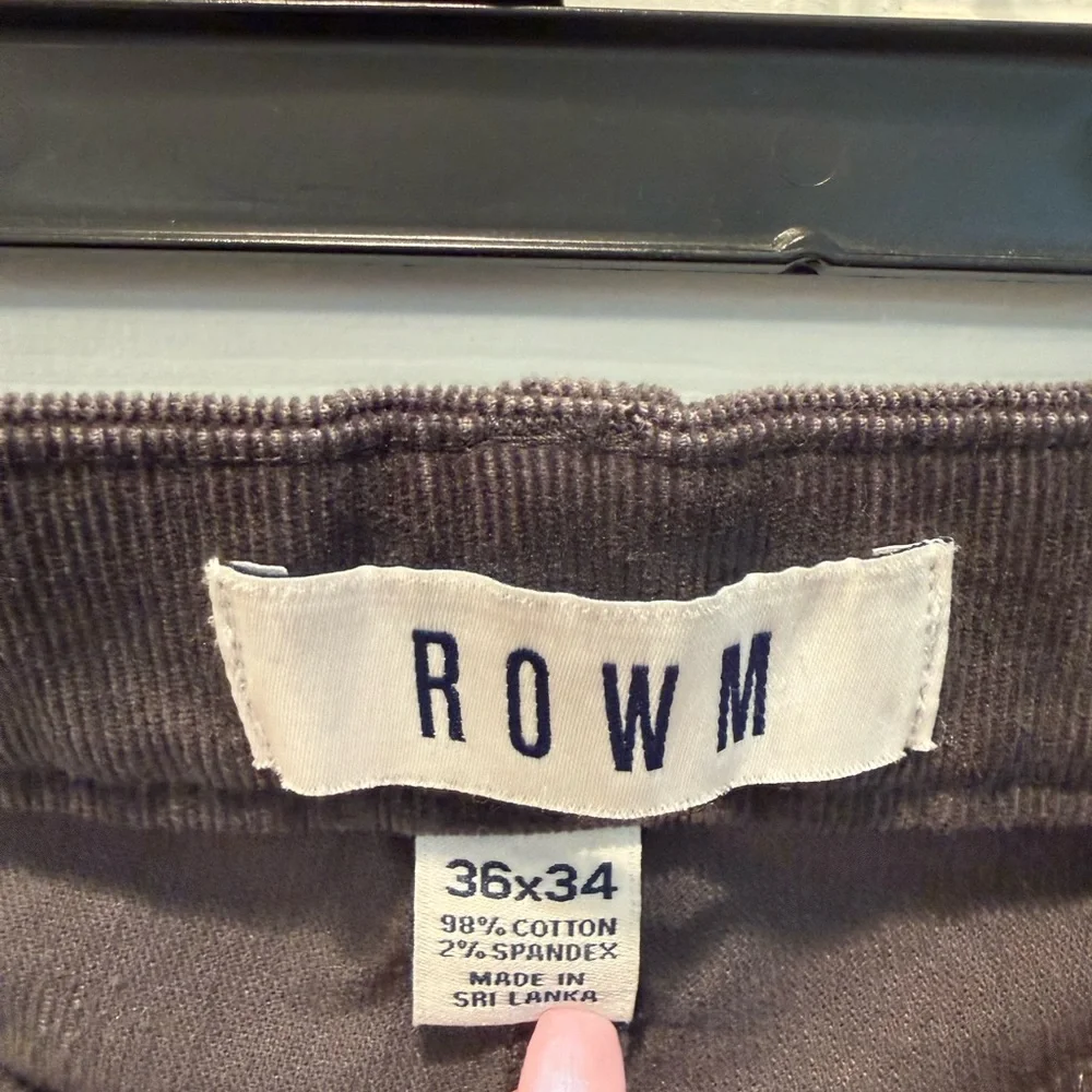 💙👉🔥ROWM Men’s Jeans 36x34 Dark Gray Corduroy Straight Fit Casual Denim Jeans
